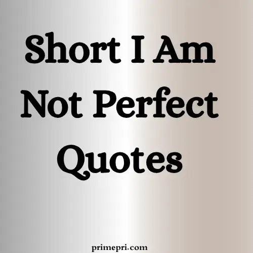 Short I Am Not Perfect Quotes