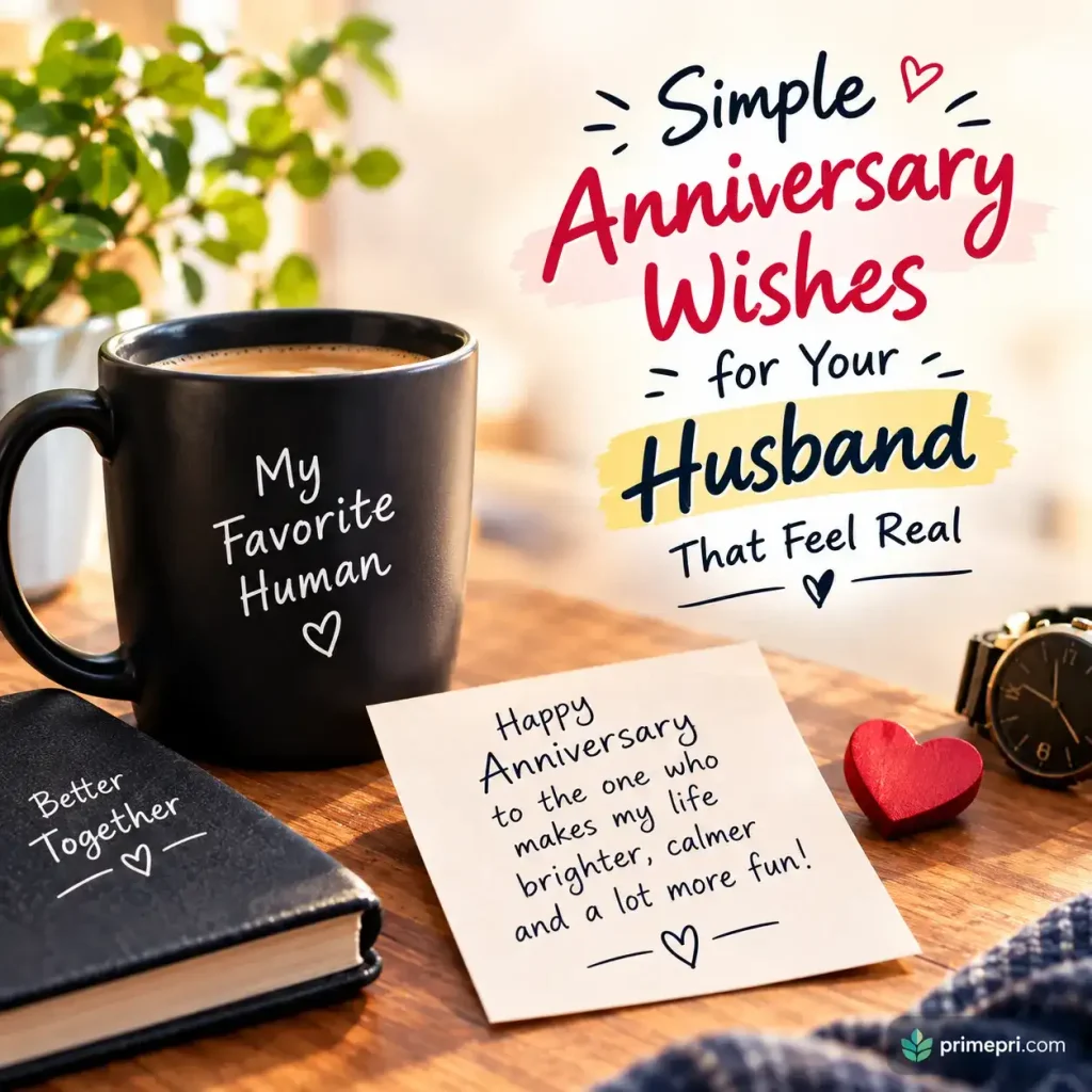 Casual and Playful Simple Anniversary Wishes for Husband
