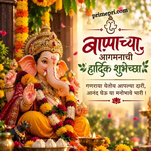 Devotional Marathi captions for Bappa's arrival