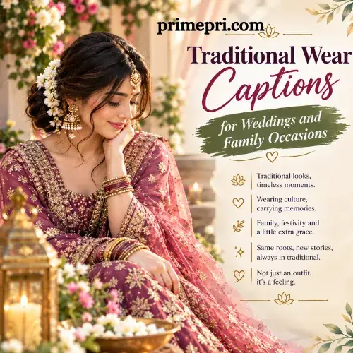 Traditional Wear Captions for Weddings and Family Occasions