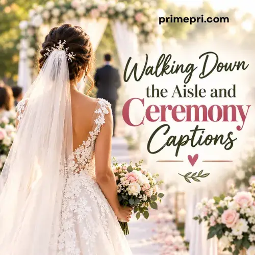 Walking Down the Aisle and Ceremony Captions